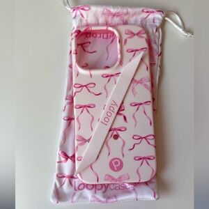 iPhone 16 pro Loopy Case Pink Bow Phone Case LEFTY